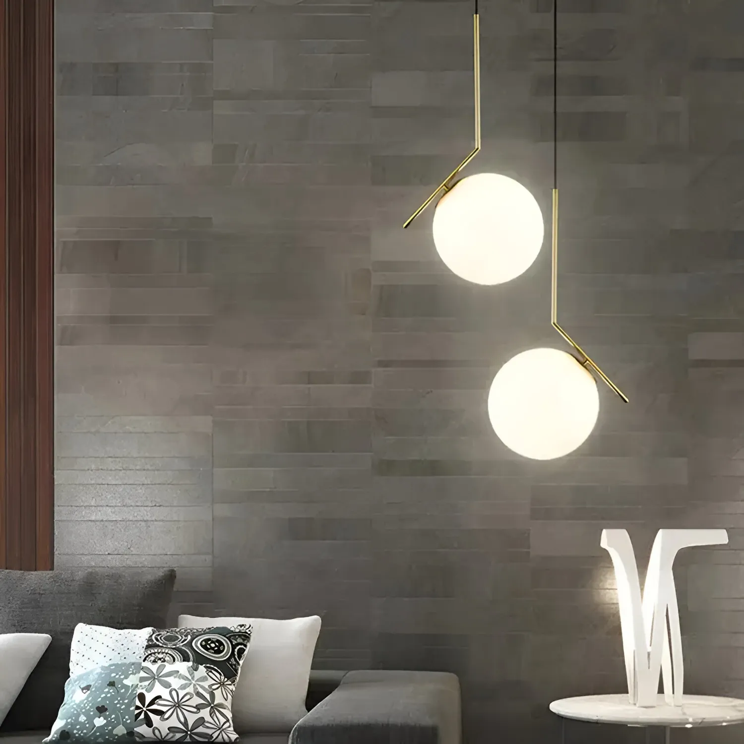 Alessandro Design LOFT Haven pendul E27 alb-auriu metal