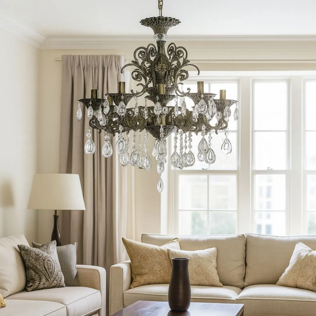 Alessandro Design Sanssouci Magno candelabru cristal 8x E14 bronz