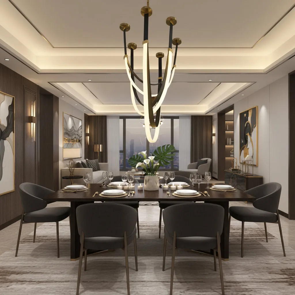 Alessandro Design Aria Largo candelabru LED negru 31W cald