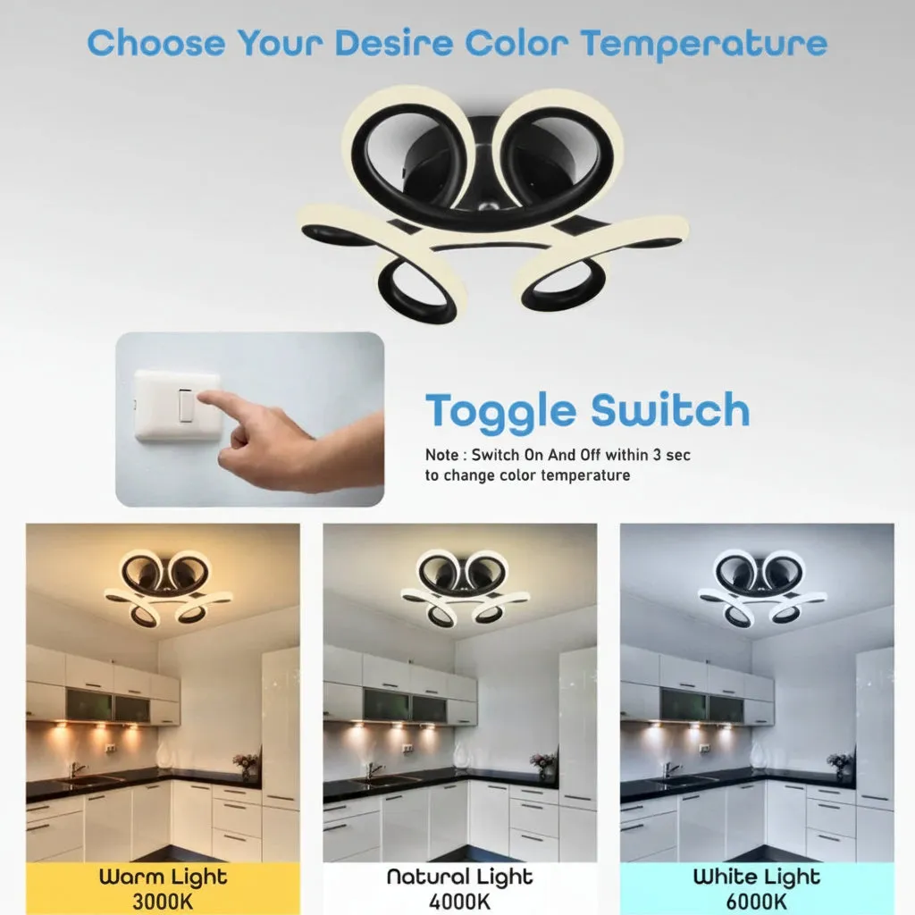 Alessandro Design VERTEX HELIX lustra LED neagra 65W