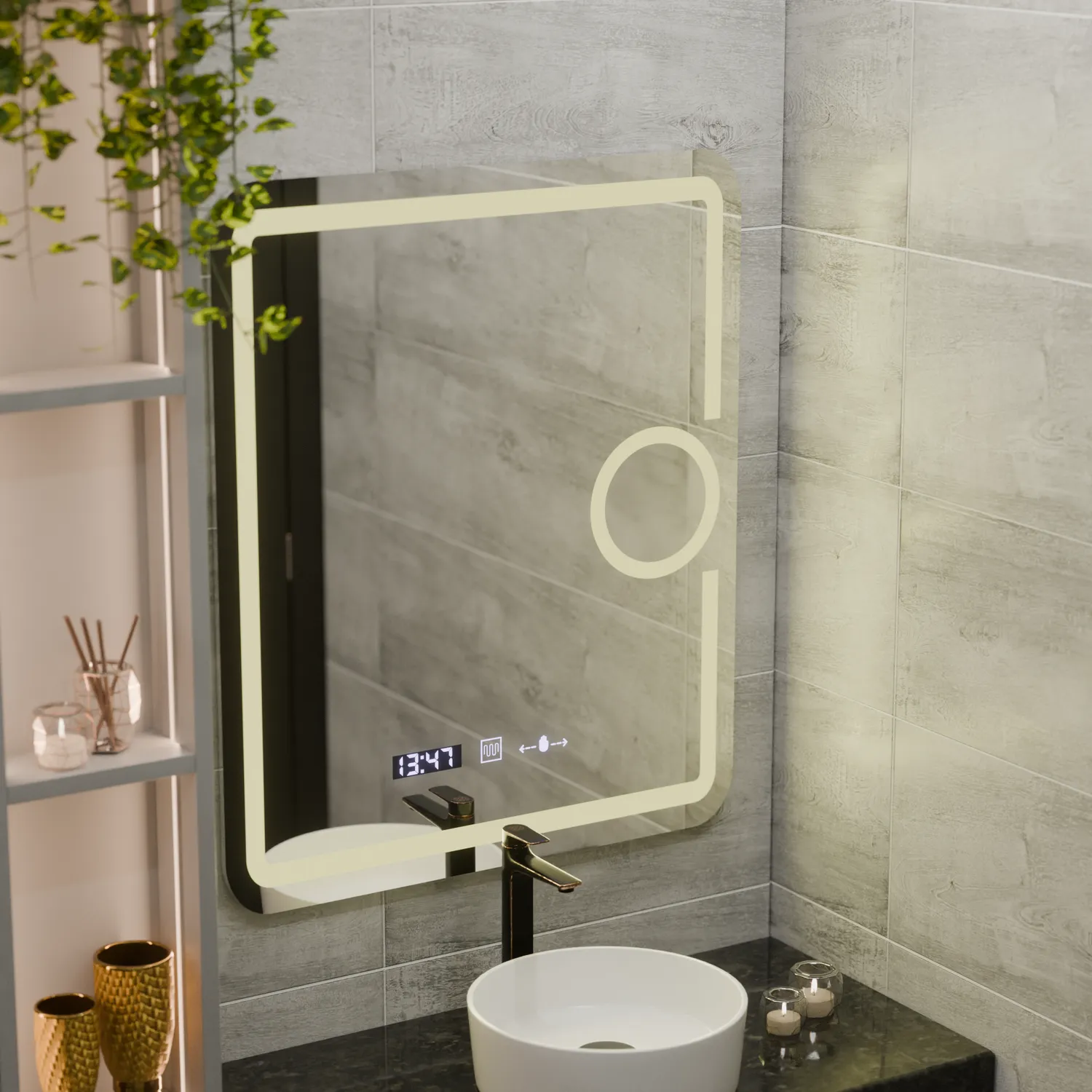 Alessandro Design Eclat Marcello oglinda LED 75x90 dimabila