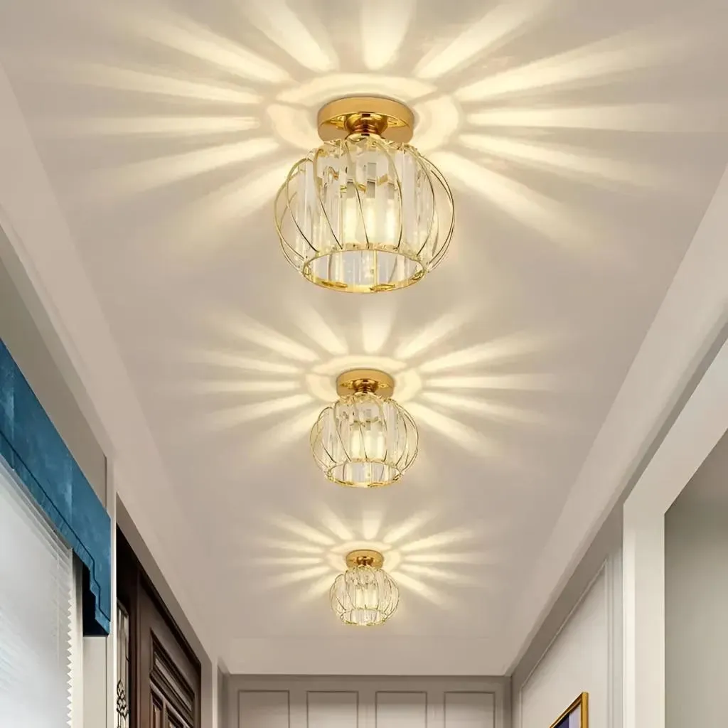 Alessandro Design Monica lustră E27 aurie cristal D16cm