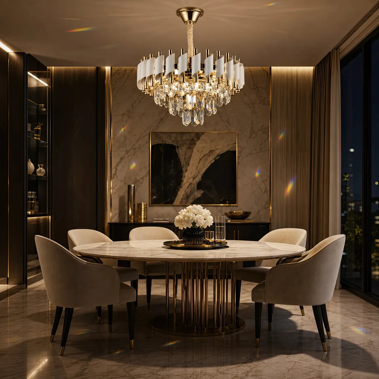 Alessandro Design Versailles Nobile candelabru cristal auriu 5xE14