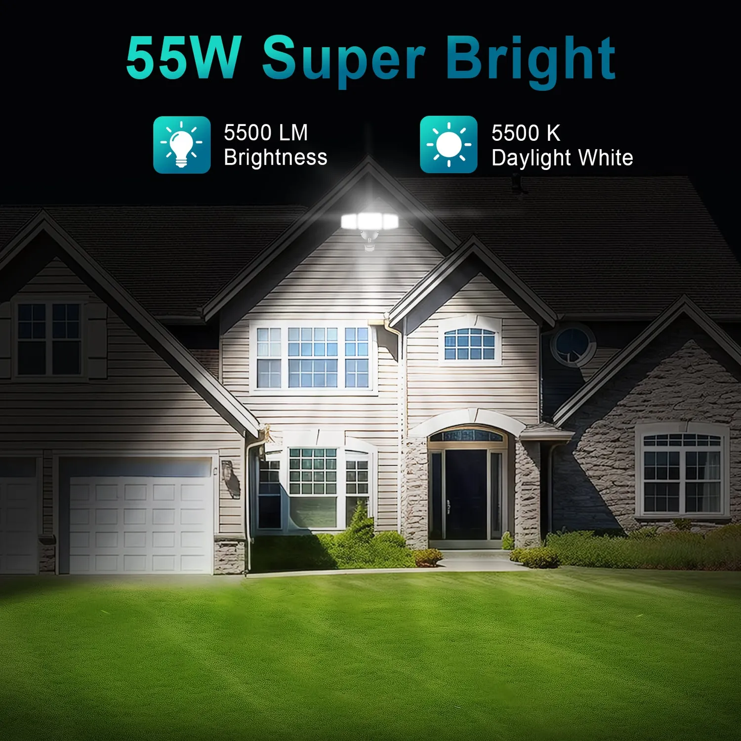 Ustellar 55W proiector LED priza senzor miscare 2 bucati