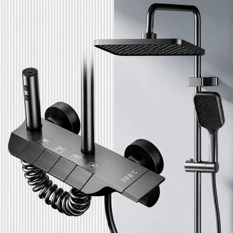 Alessandro Design Atid coloana dus metal gri 3 functii