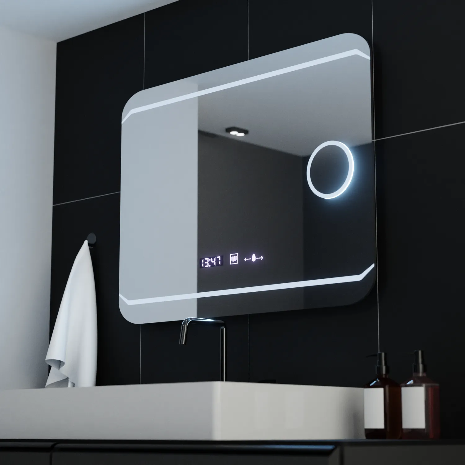 Alessandro Design MotionGlow Marcello oglinda LED 80x60cm cu dezaburire