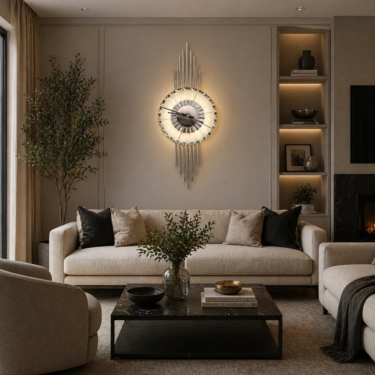Alessandro Design Harmony aplica perete LED cromata 65x25cm