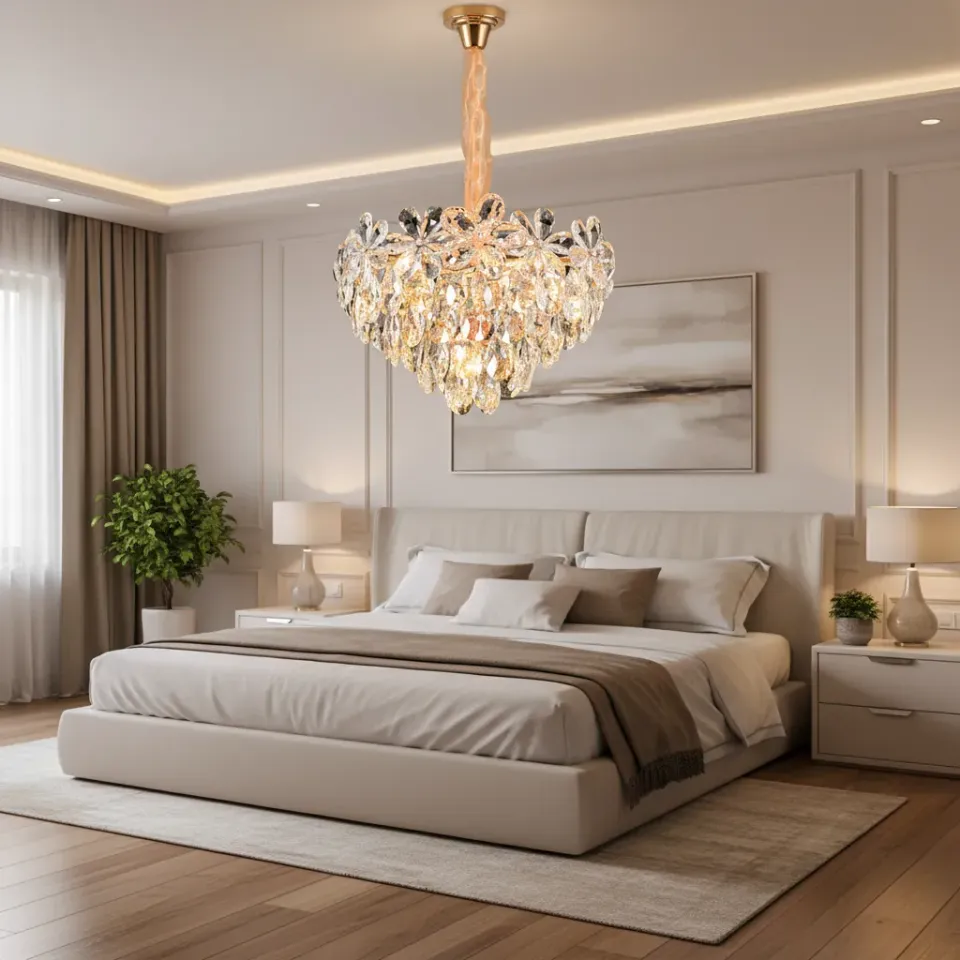 Alessandro Design Elegance candelabru cristal 7xE14 auriu 40cm