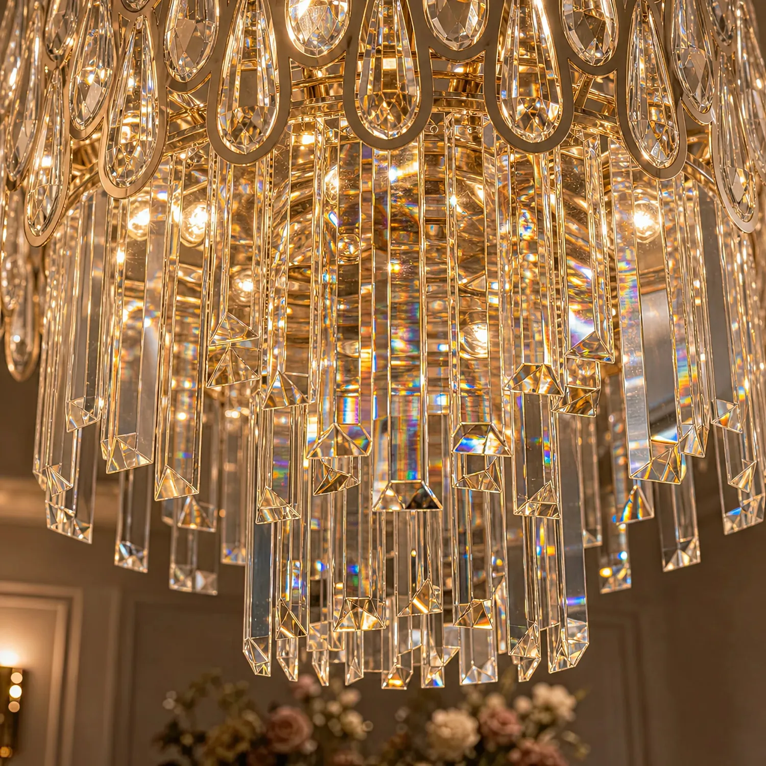 Alessandro Design ALHAMBRA Nobile candelabru cristal auriu D40cm
