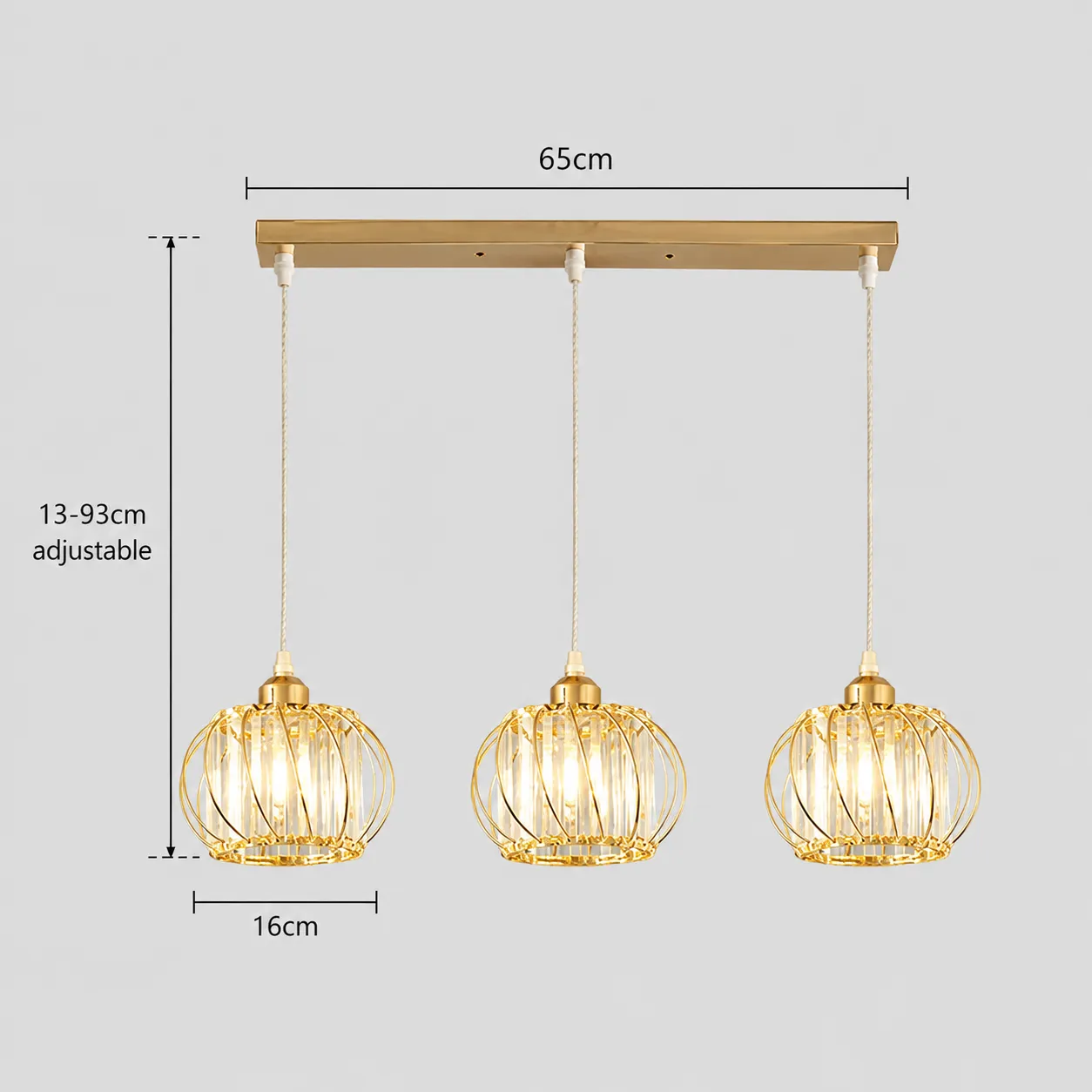 Alessandro Design Monica LC910/3 lustră clasică aurie 3xE27