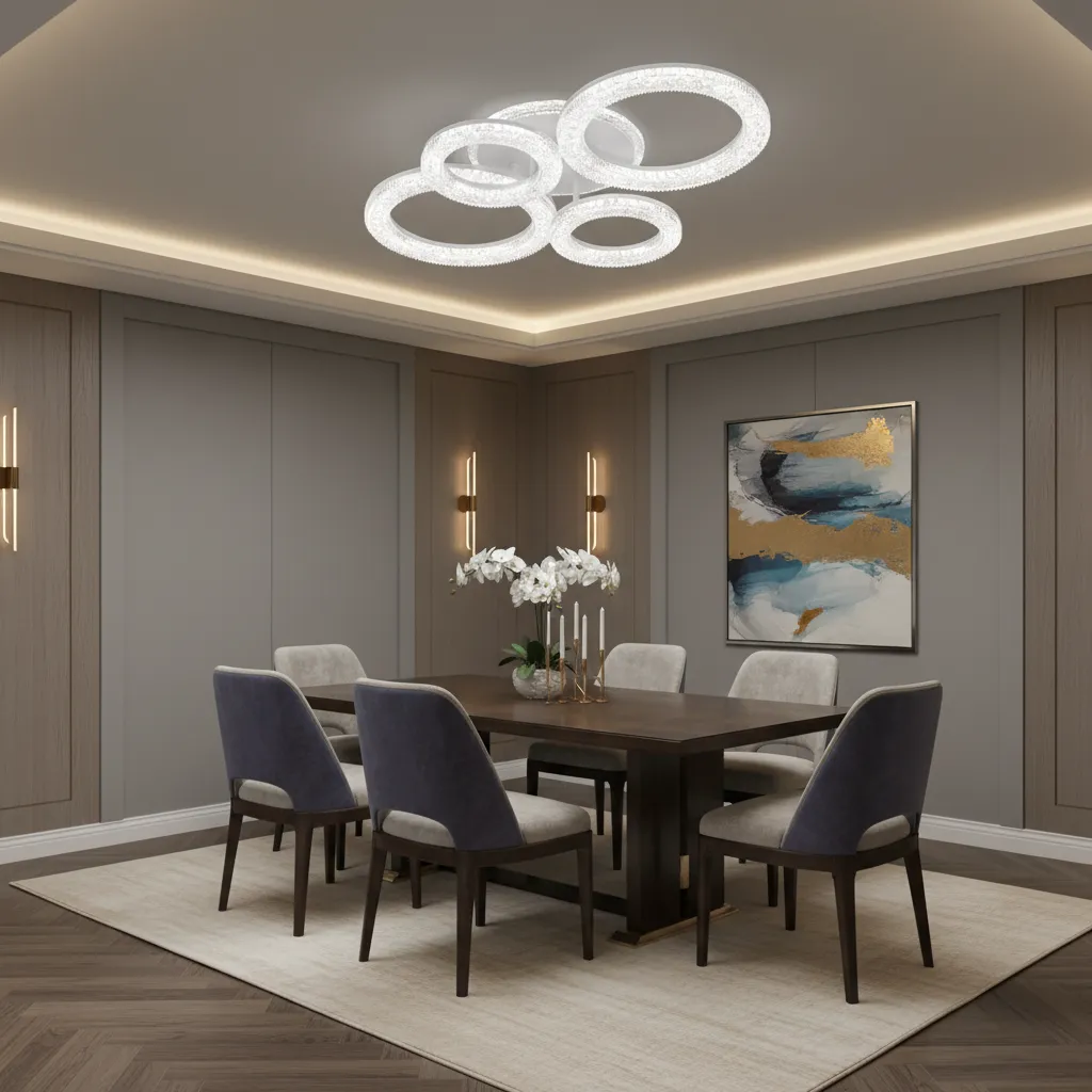 Alessandro Design Linnea lustra LED alba 74W cu telecomanda