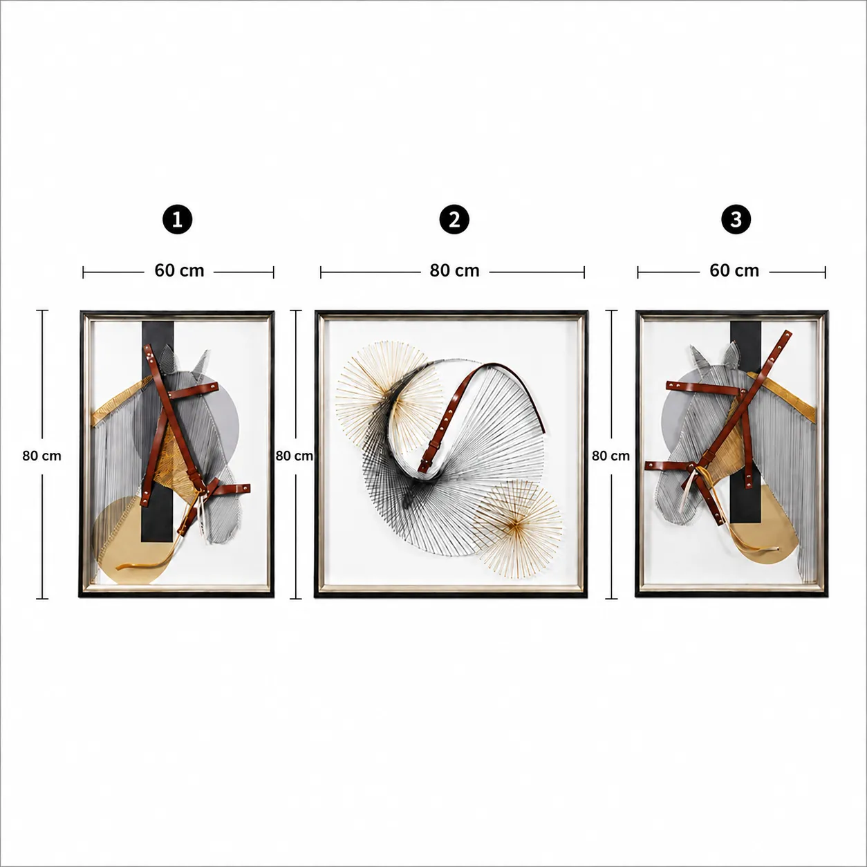 Alessandro Design Elegance Horses tablou decorativ triptic