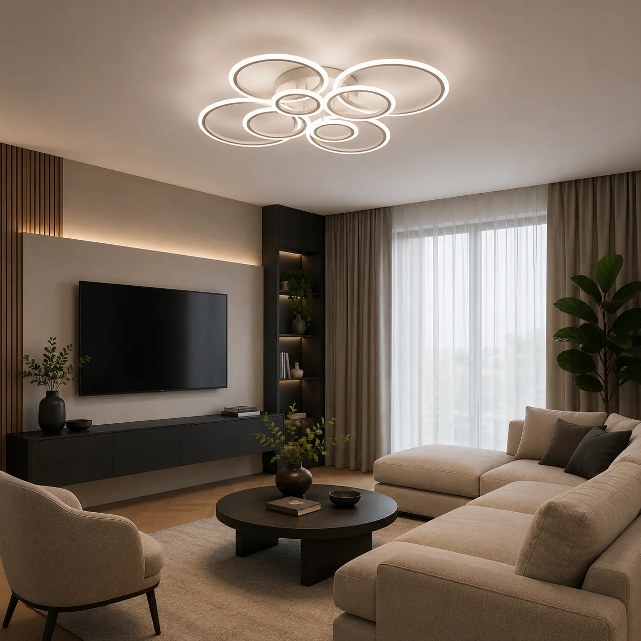 Alessandro Design Betty lustra LED 127W alba 8 cercuri