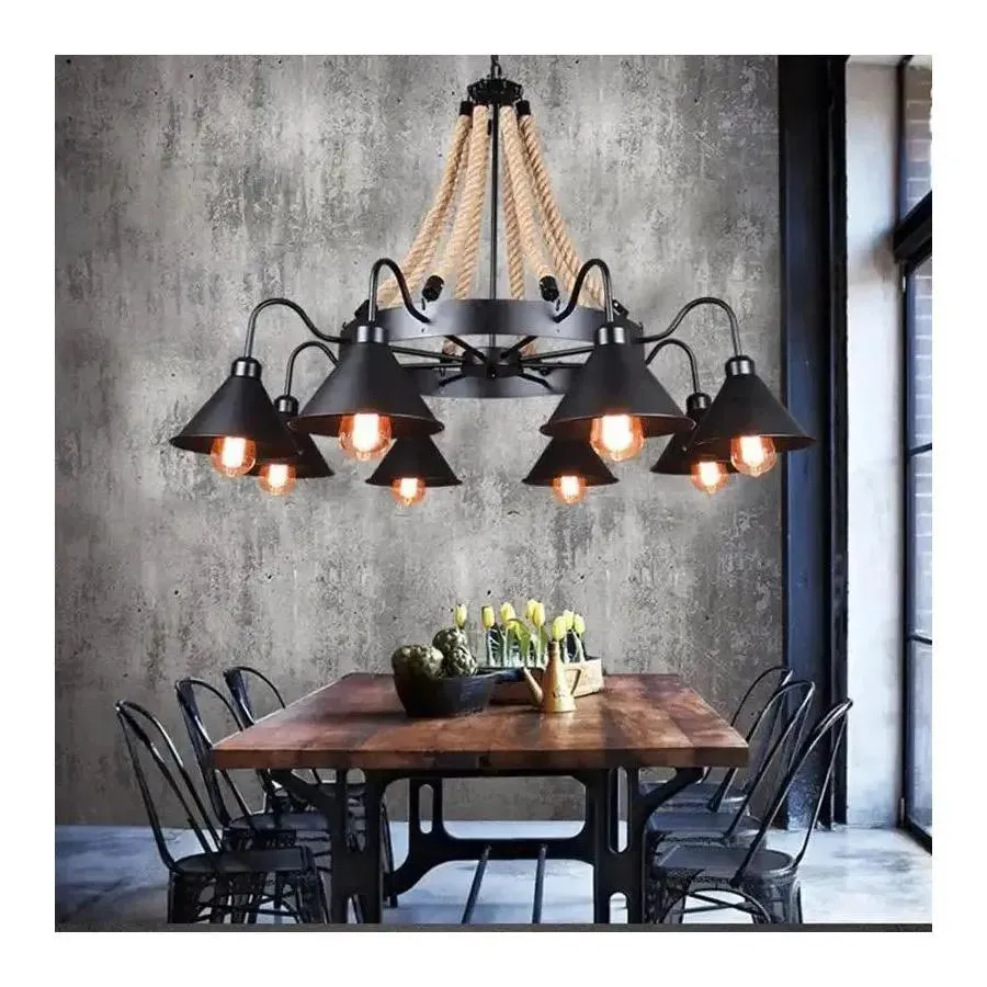 Alessandro Design Indiana lustră vintage 8xE27 maro funie