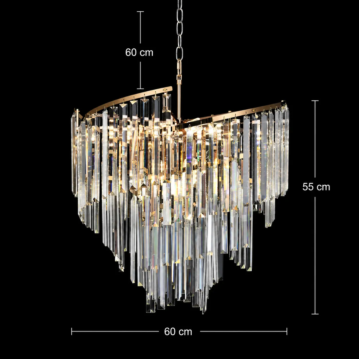 Alessandro Design Tweeze Magno candelabru cristal auriu 60cm