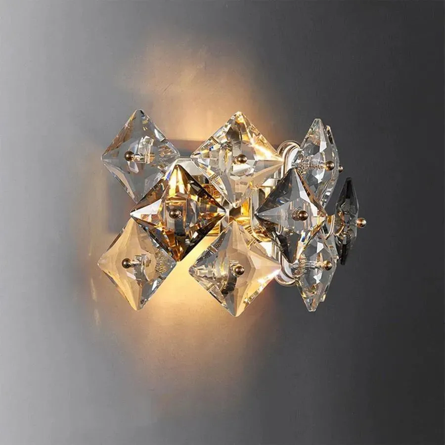 Alessandro Design Zarina aplica perete 2xE14 aurie cristal