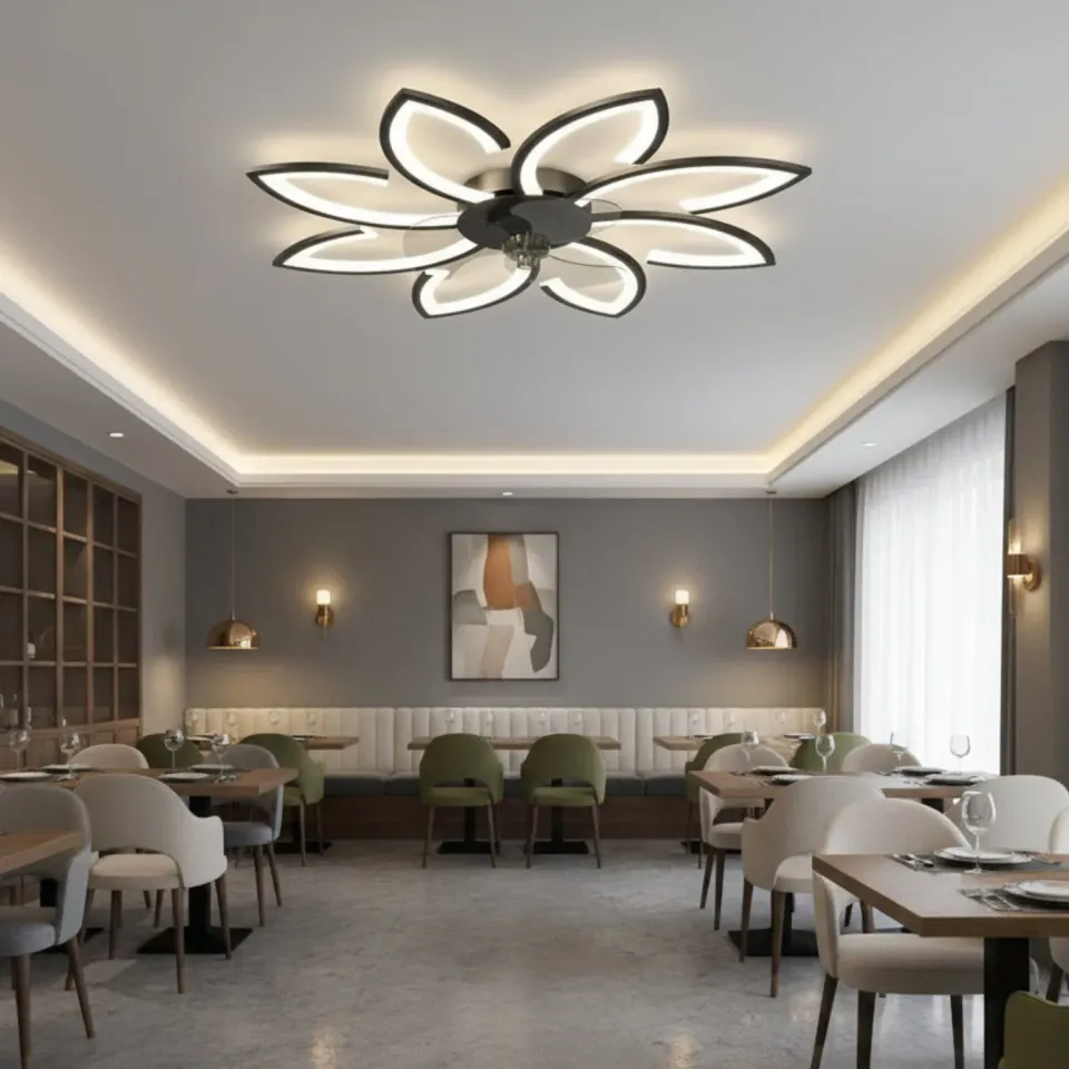 Alessandro Design Anemo 47W lustra LED ventilator D87cm neagra