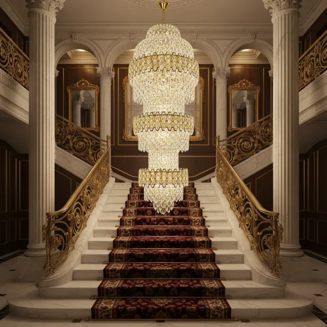 Alessandro Design Trio Magno candelabru cristal 49xE14 auriu