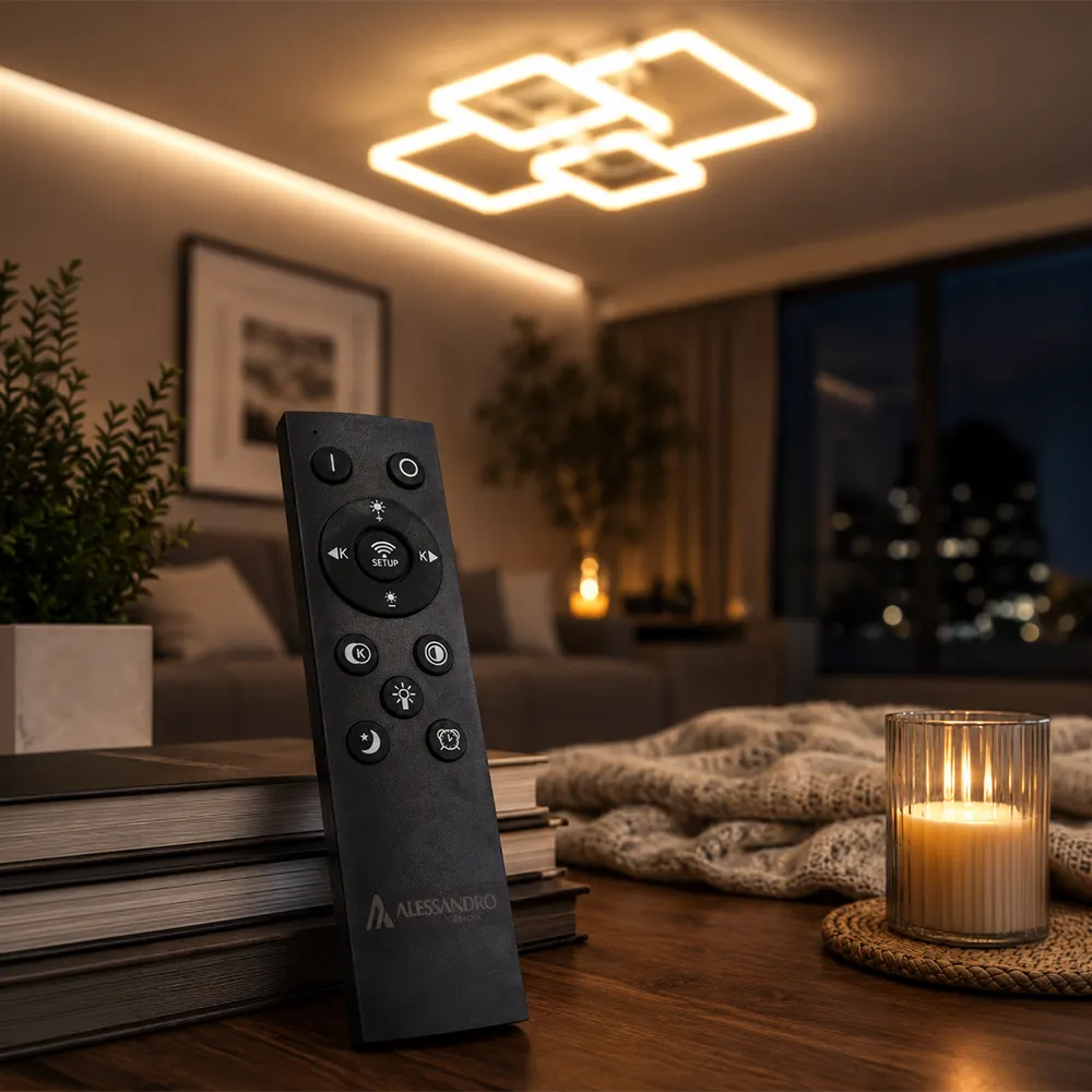 Alessandro Design Ella lustra LED 67W alba 4 patrate dimabila