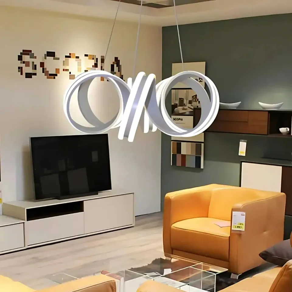 Alessandro Design Infinity Twist lustra LED 180W alba dimabila