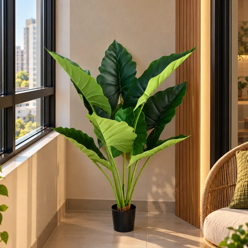 Alessandro Design Alocasia planta artificiala 120cm 10 frunze