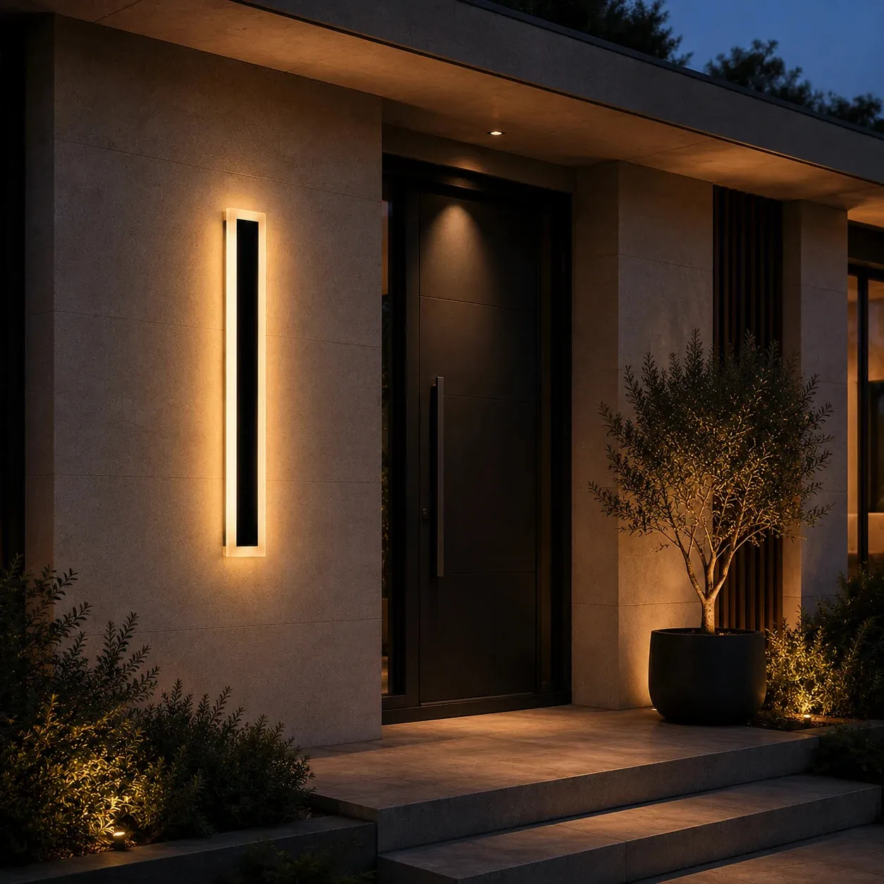 Mack aplica LED exterior 30cm 4W neagra IP65 liniara