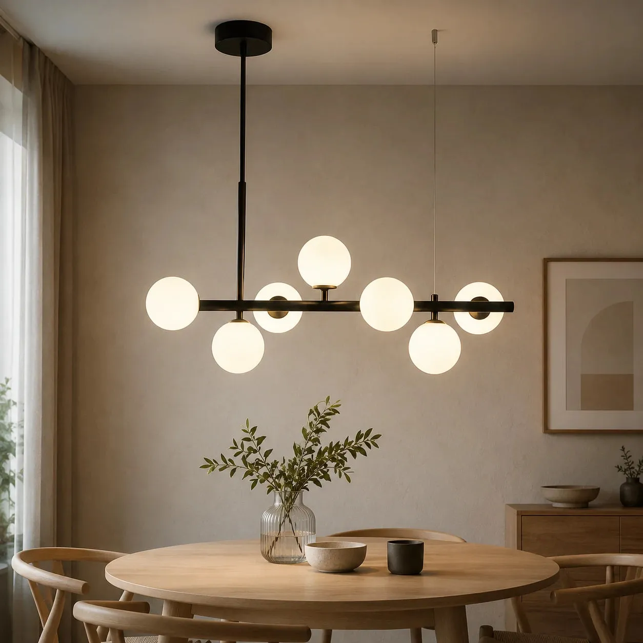 Alessandro Design LOFT Pavilion lustra 7xG9 neagra 70cm