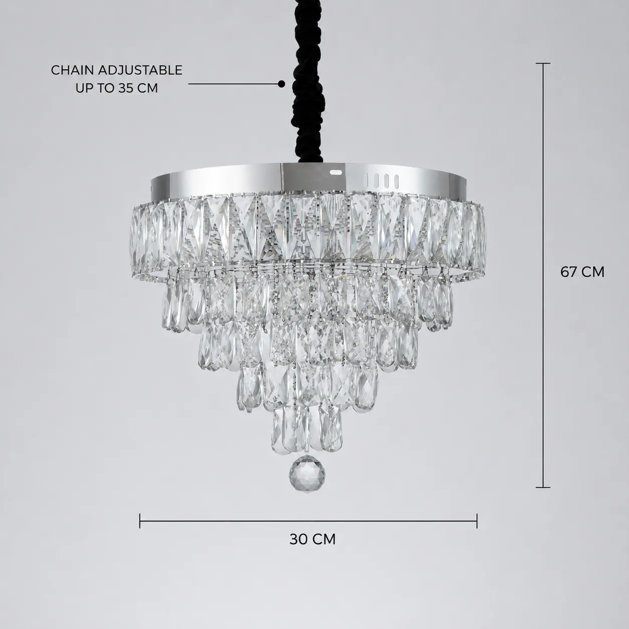 Alessandro Design Rigo Petito Lustra LED Cristal Crom 30cm