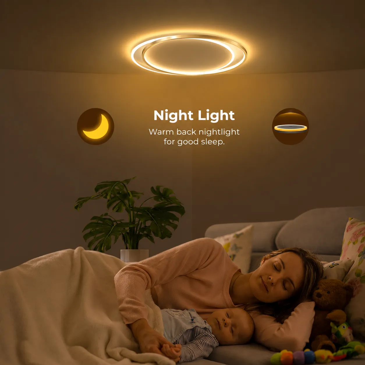 Alessandro Design SOLARA 51W Lustra LED Alba Aurie 2 Cercuri