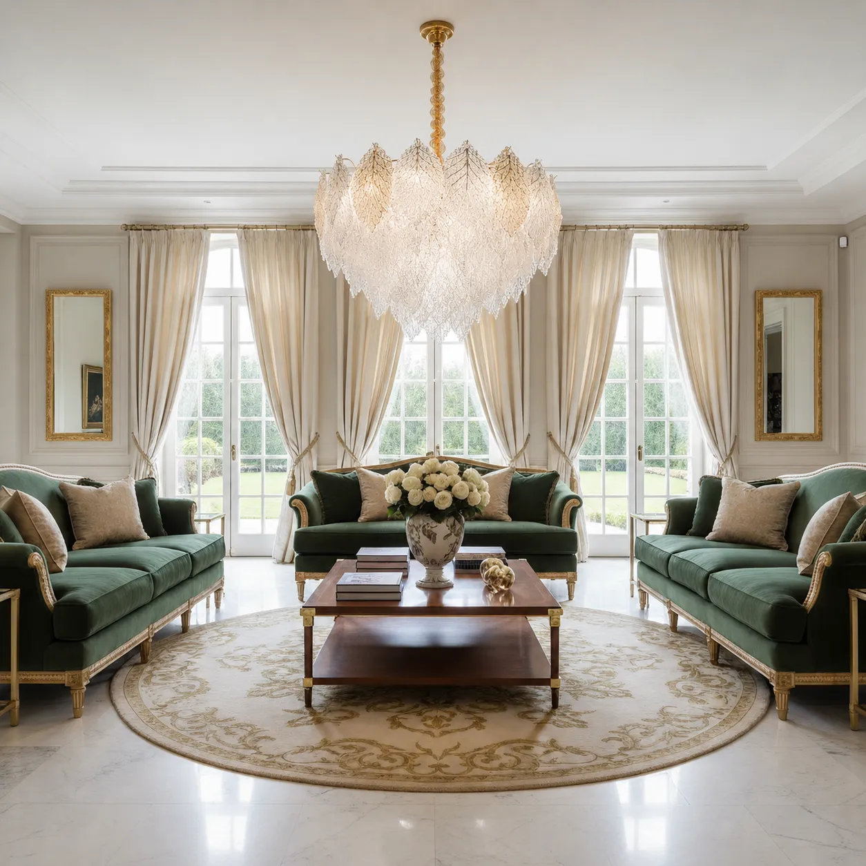 Alessandro Design LACE Eleganza candelabru cristal auriu 9xE14