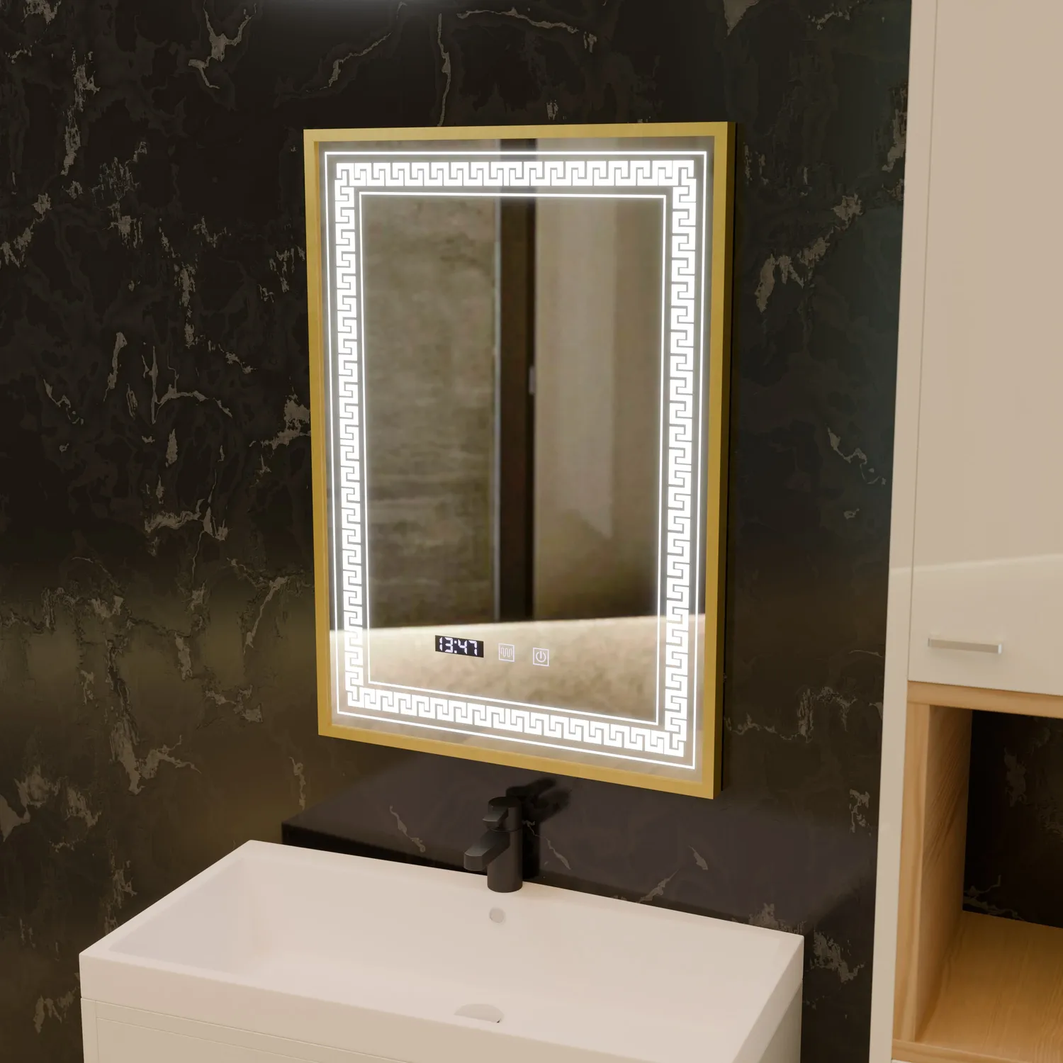 Alessandro Design Bruno oglinda LED 60x80cm rama aurie