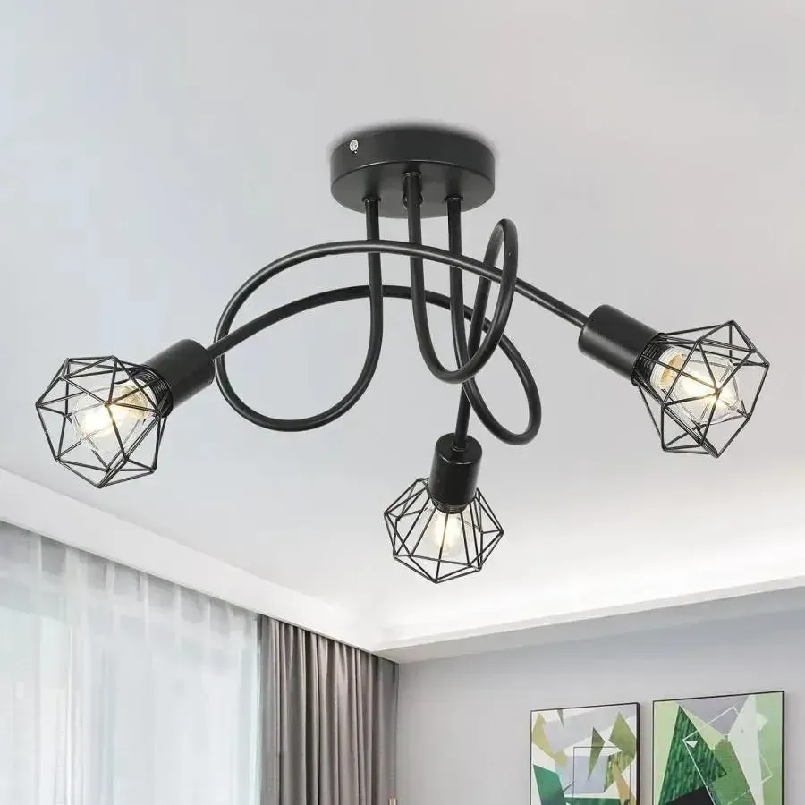 Alessandro Design Shion 3xE27 lustra neagra 50cm metal
