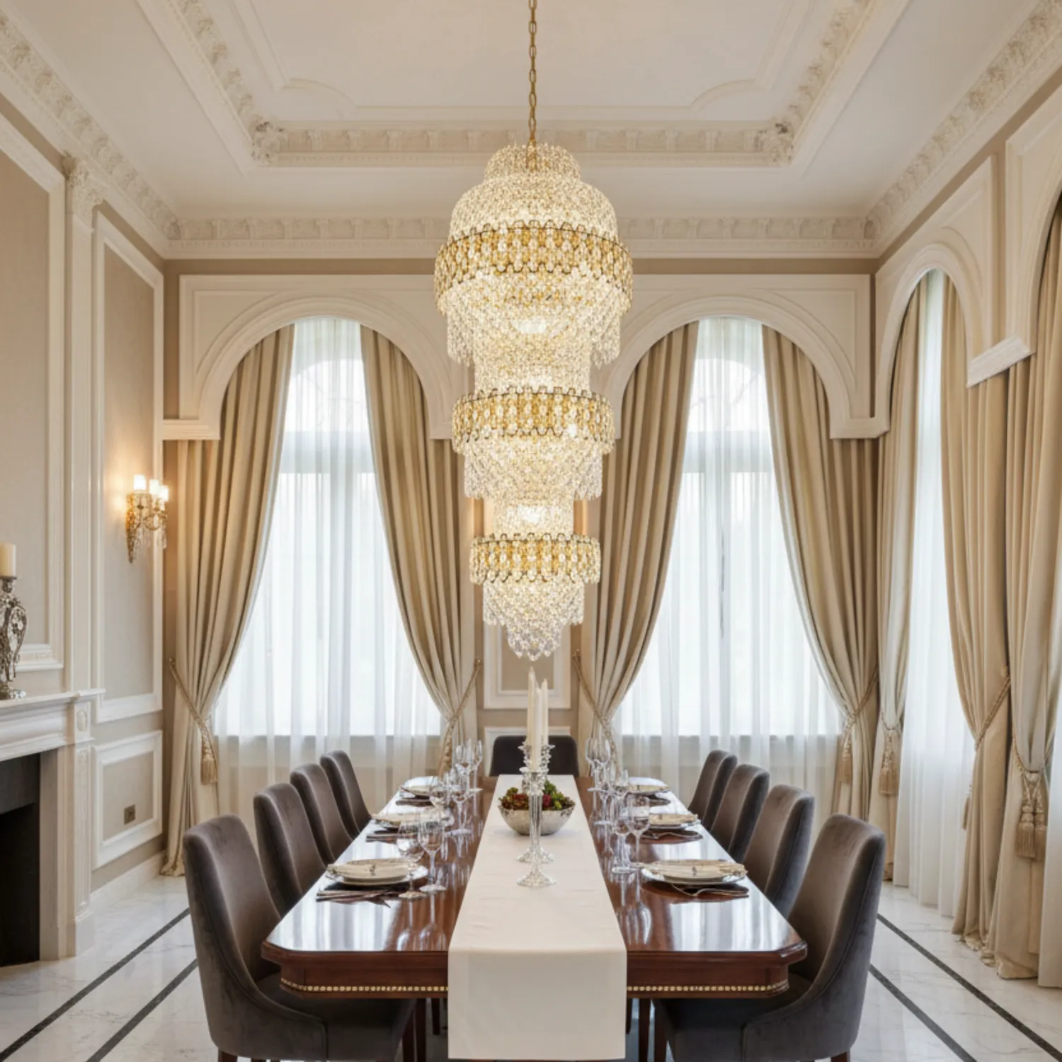 Alessandro Design TRIO Regalis candelabru cristal 63xE14 auriu