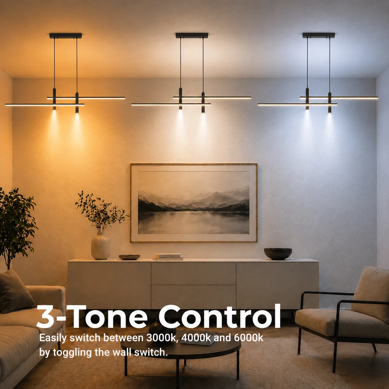 Alessandro Design Rina lustra LED liniara 50W neagra reglabila