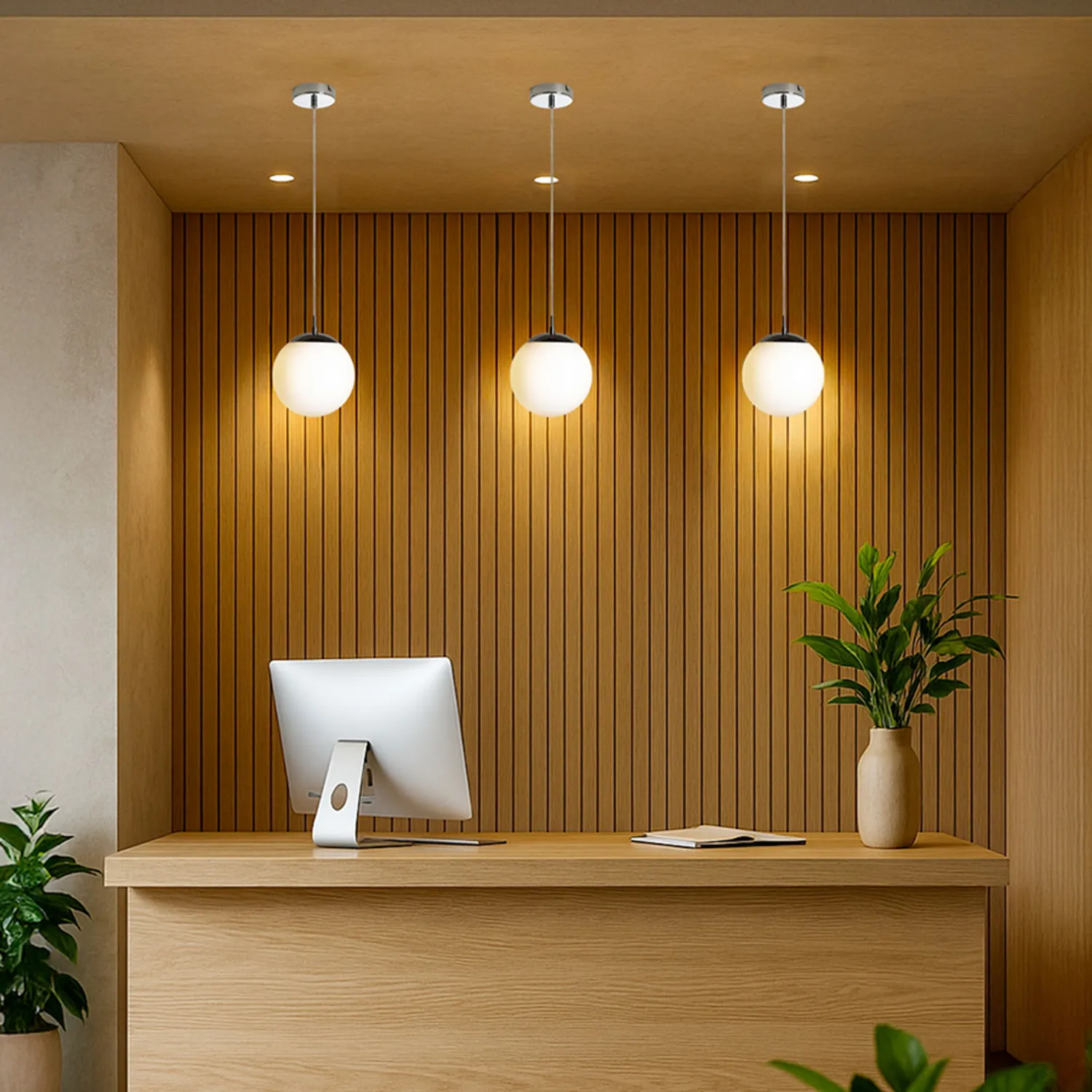 Rendl Luna 20 pendul sticlă opal-crom