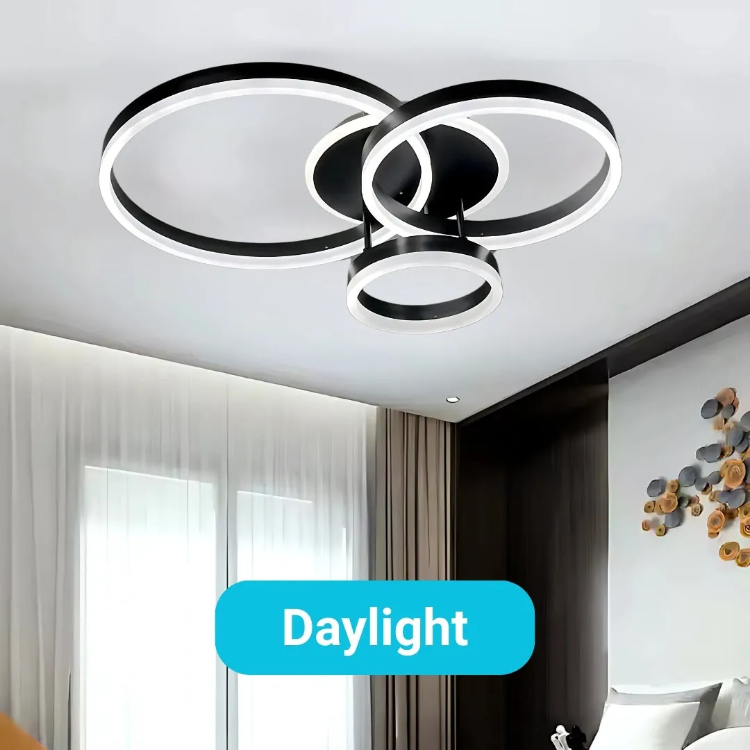 Alessandro Design Riga Lilith lustra LED 68W neagra 3 cercuri dimabila