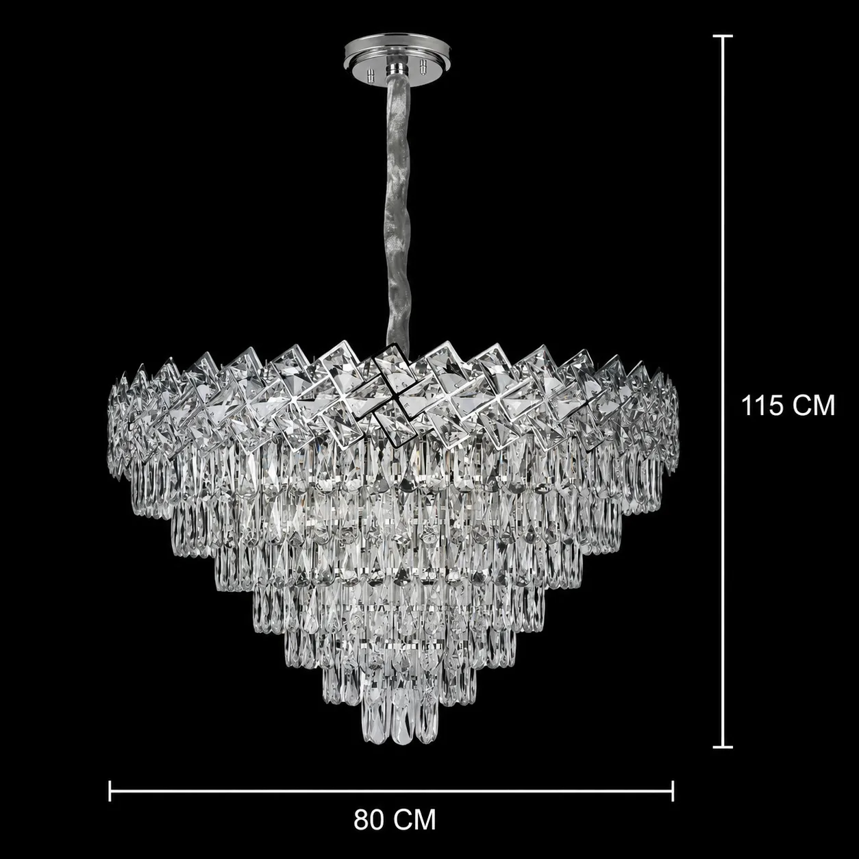 Alessandro Design Windsor Supremo candelabru cristal crom 80cm