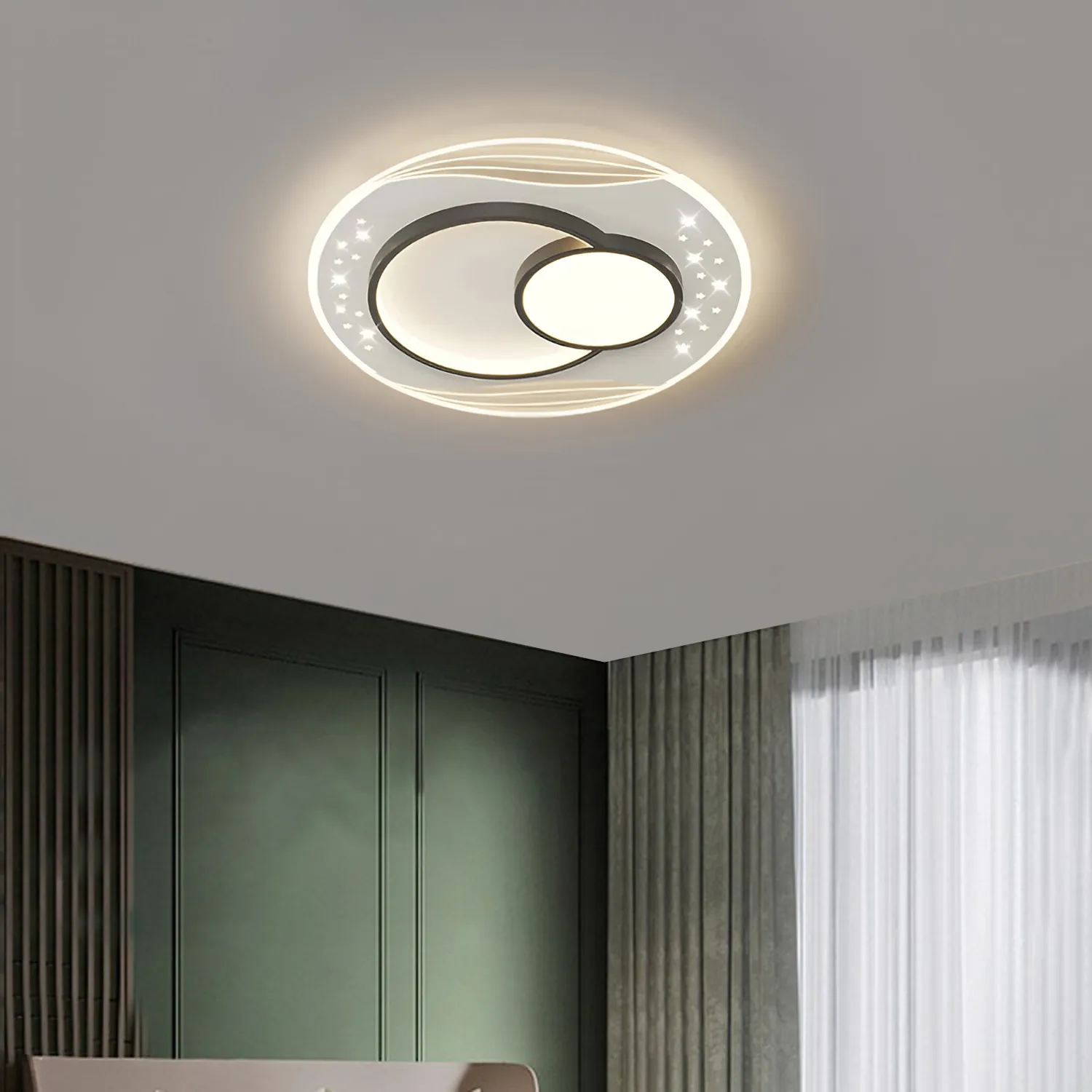 Alessandro Design Serpenta lustra LED 51W rotunda neagra dimabila