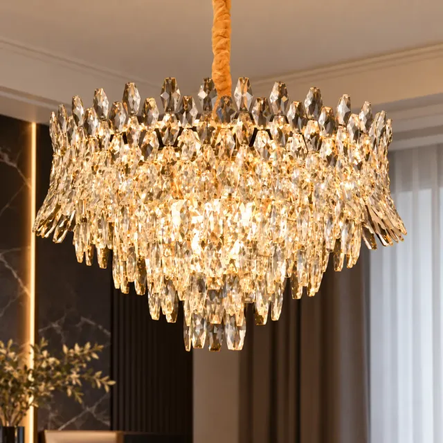 Alessandro Design Monarch Magno 12xE14 candelabru cristal auriu 60cm