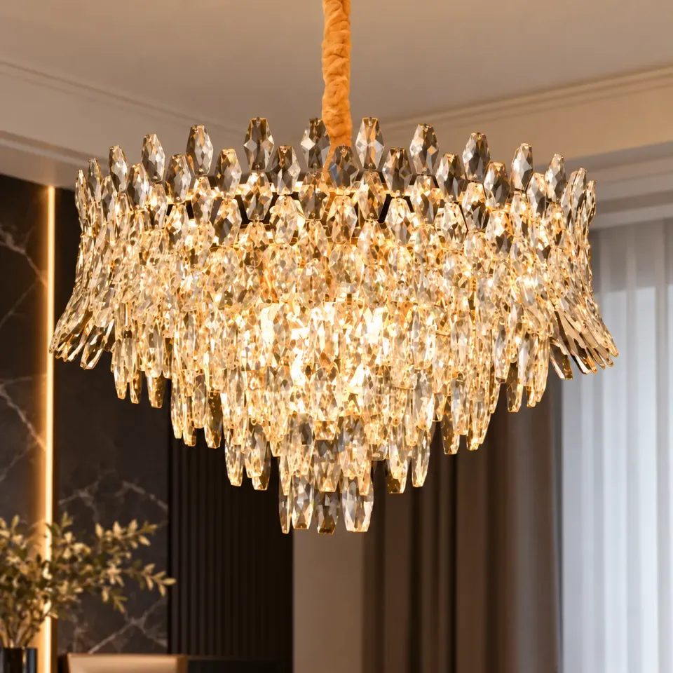 Alessandro Design Monarch Magno 12xE14 candelabru cristal auriu 60cm
