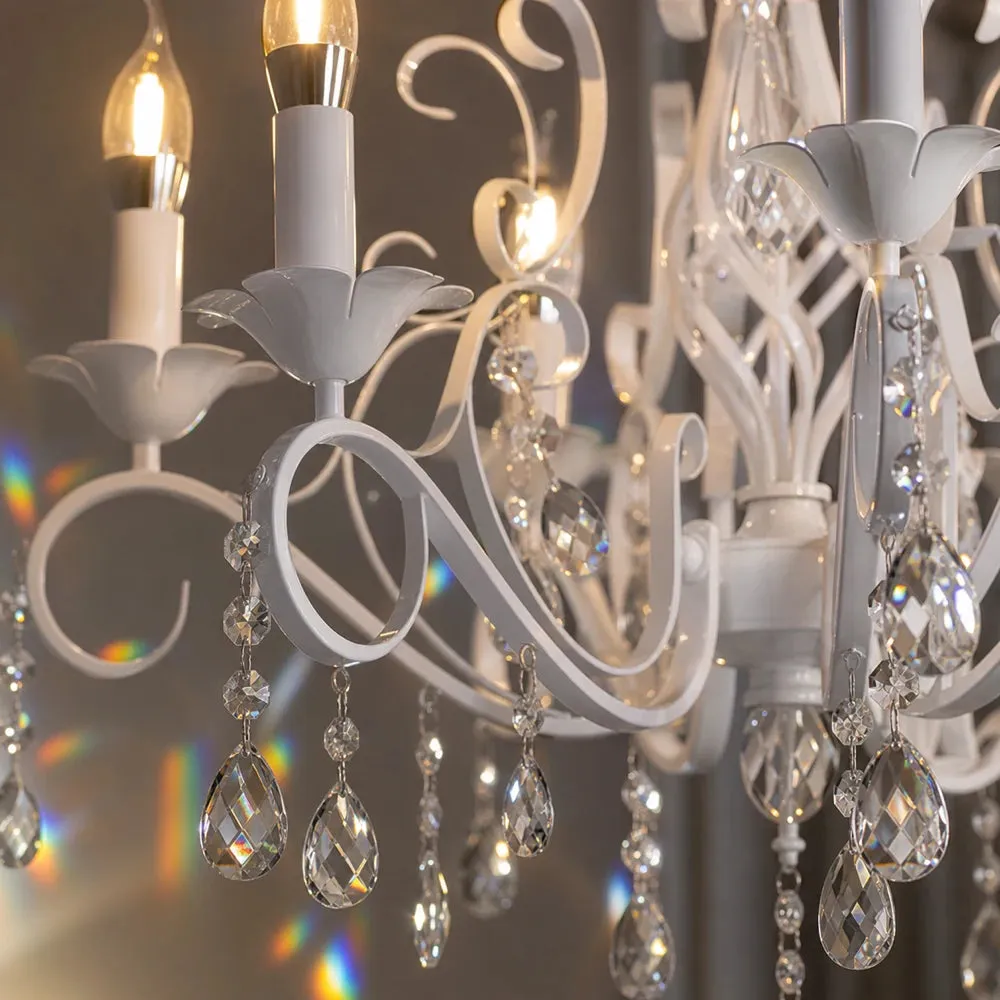 Alessandro Design Delli Santi Candelabru Cristal 6xE14 Alb