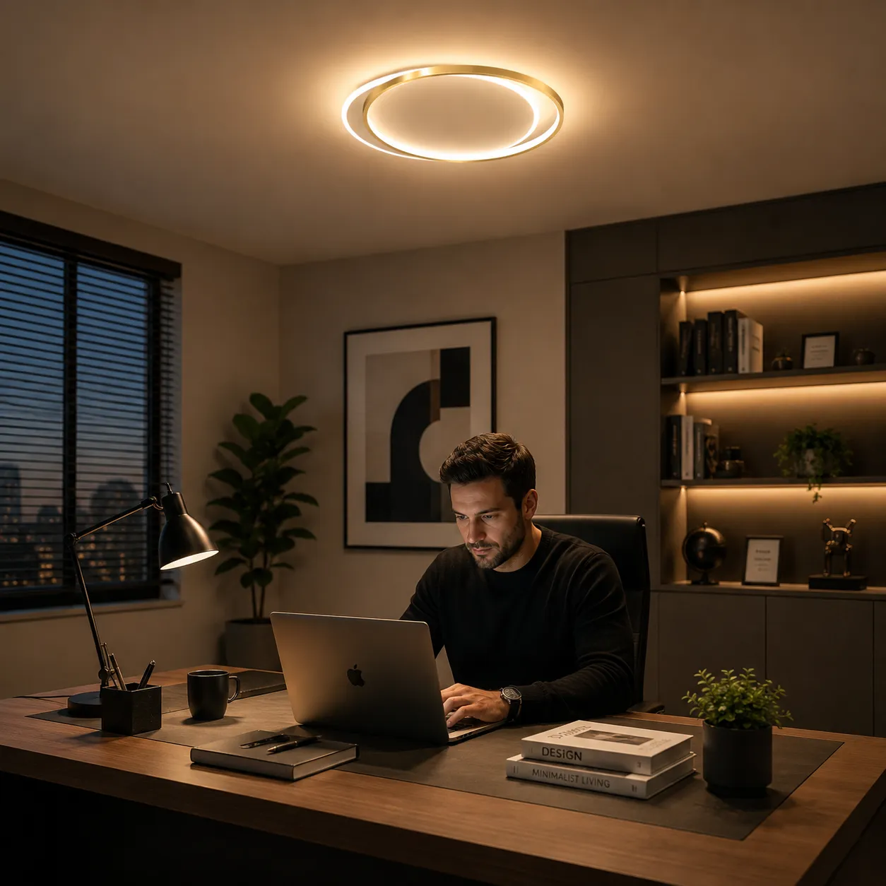 Alessandro Design SOLARA 51W Lustra LED Alba Aurie 2 Cercuri