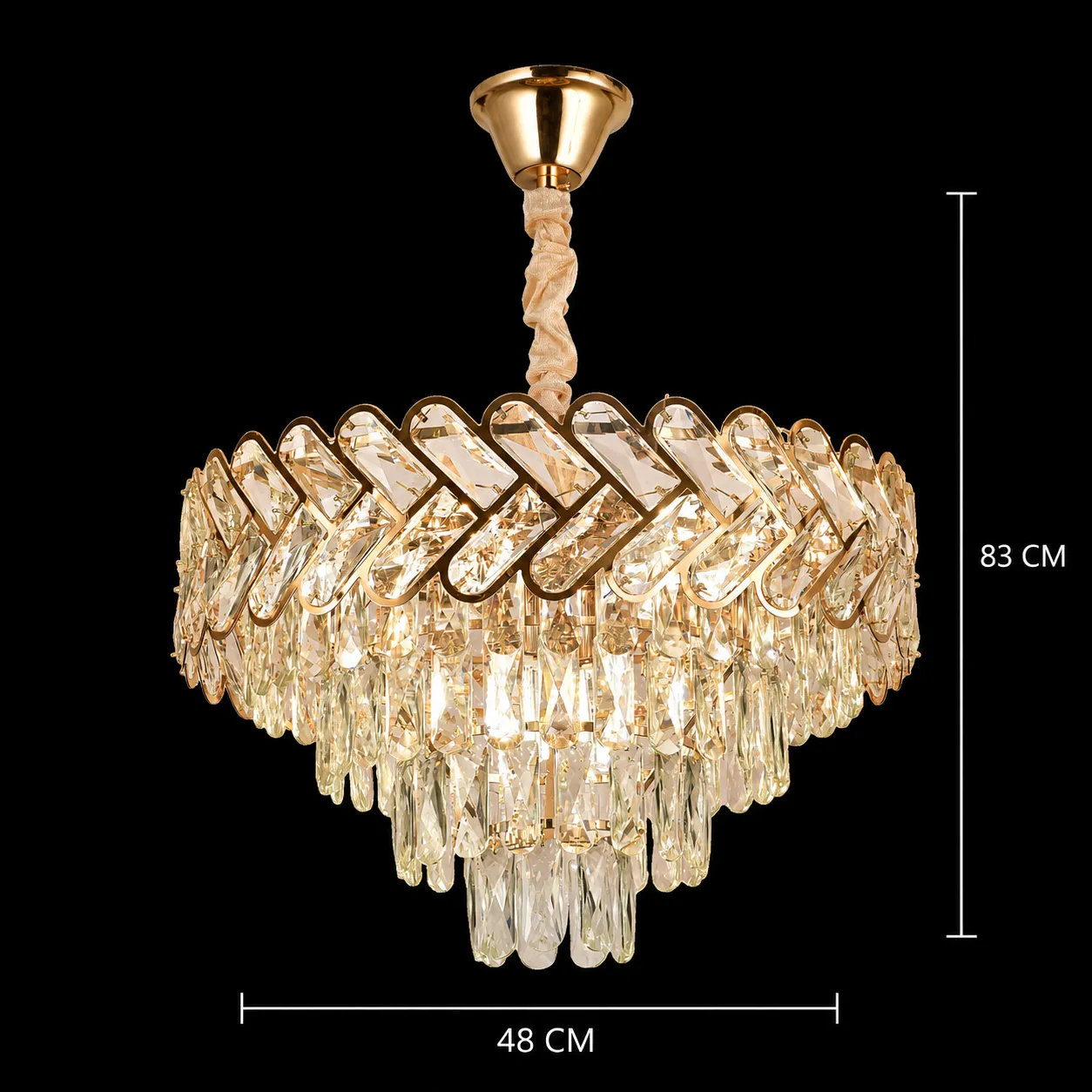 Alessandro Design VECTOR Eleganza candelabru cristal auriu 8xE14 48cm