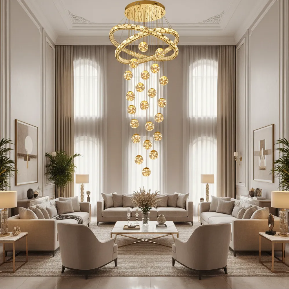 Alessandro Design DUARA Supremo Candelabru Cristal 90x300cm Auriu