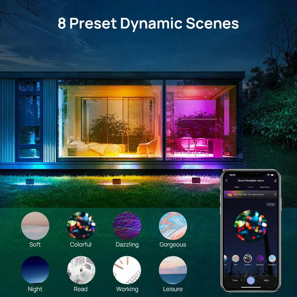 Ustellar TANK Proiector LED Smart RGB 20W set 4 buc