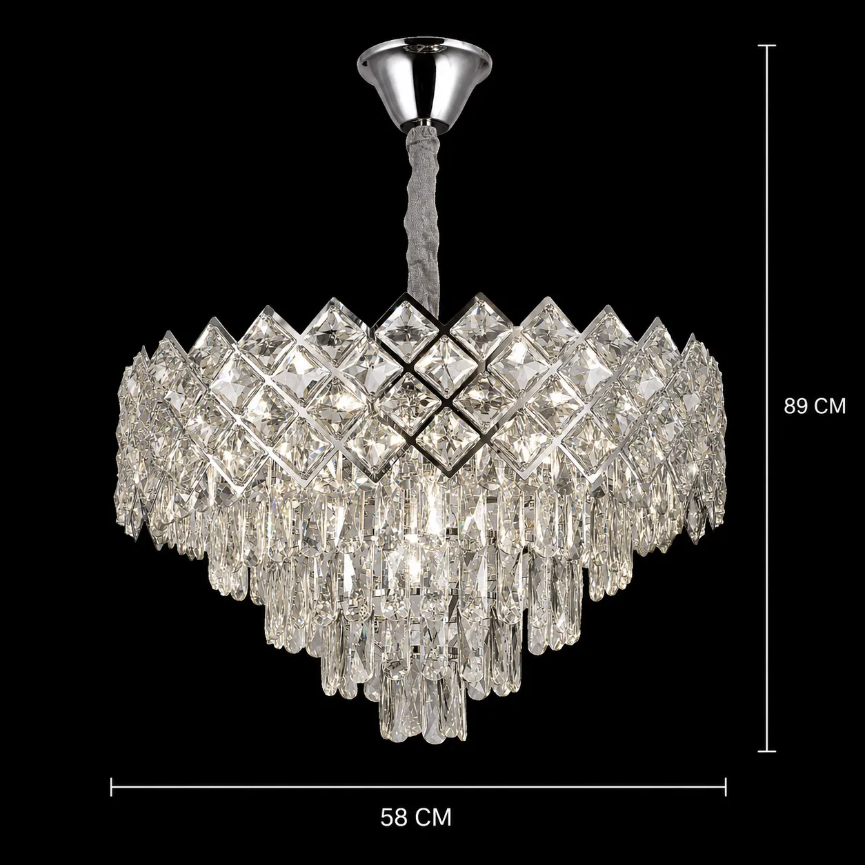 Alessandro Design VECTORIA Magno Candelabru Cristal 8xE14 58cm Crom
