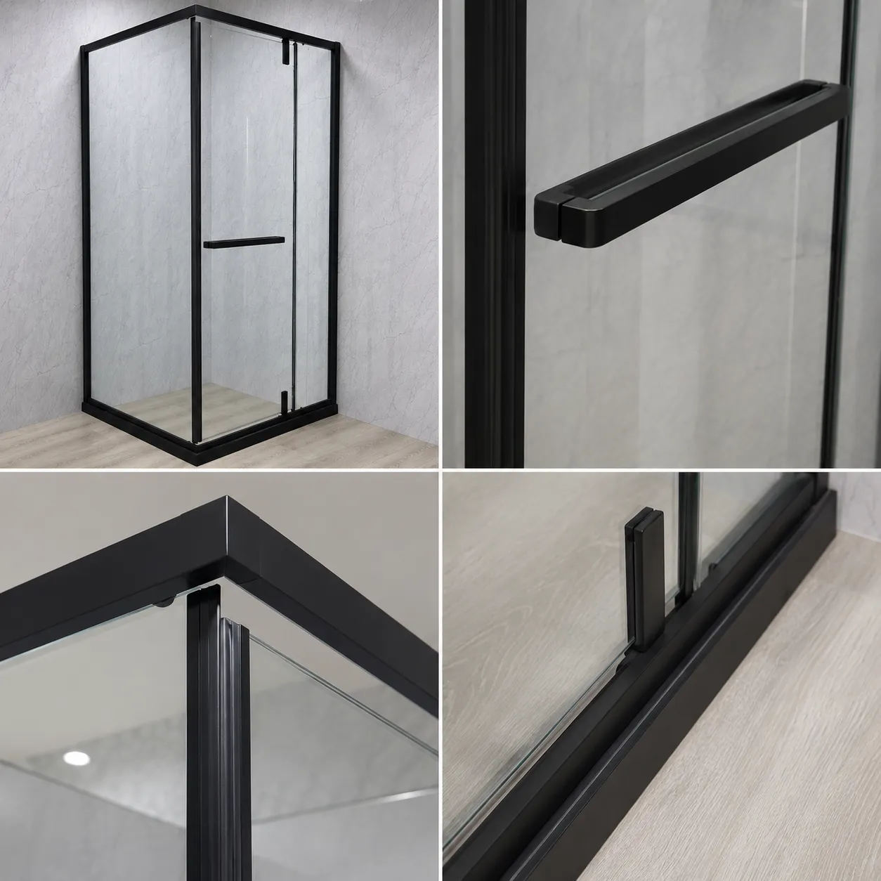 Alessandro Design paravan dus walk-in 90x90x195 cm satinat