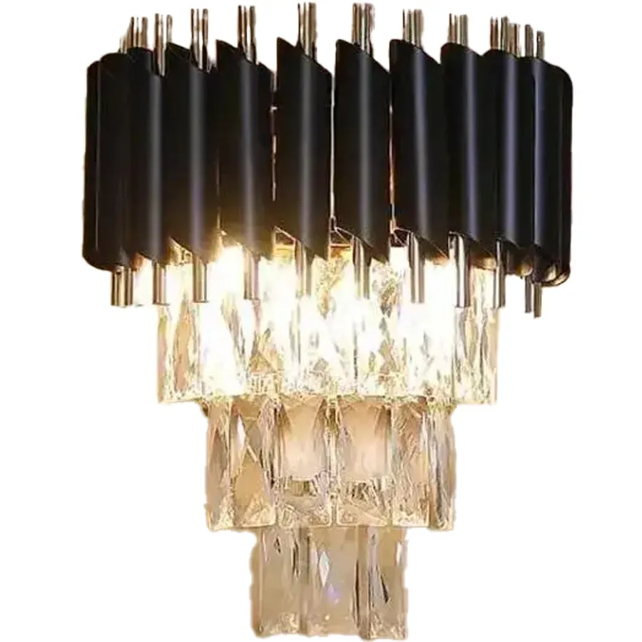 Alessandro Design Versailles Piccolo aplica cristal 2xE14 neagra