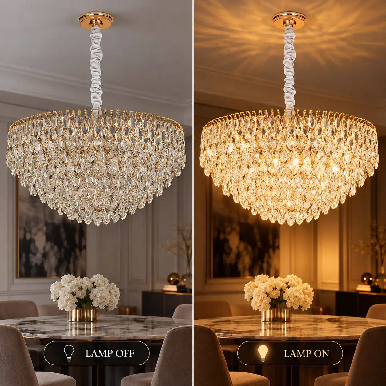Alessandro Design Erdenet Magno candelabru cristal auriu 12xE14