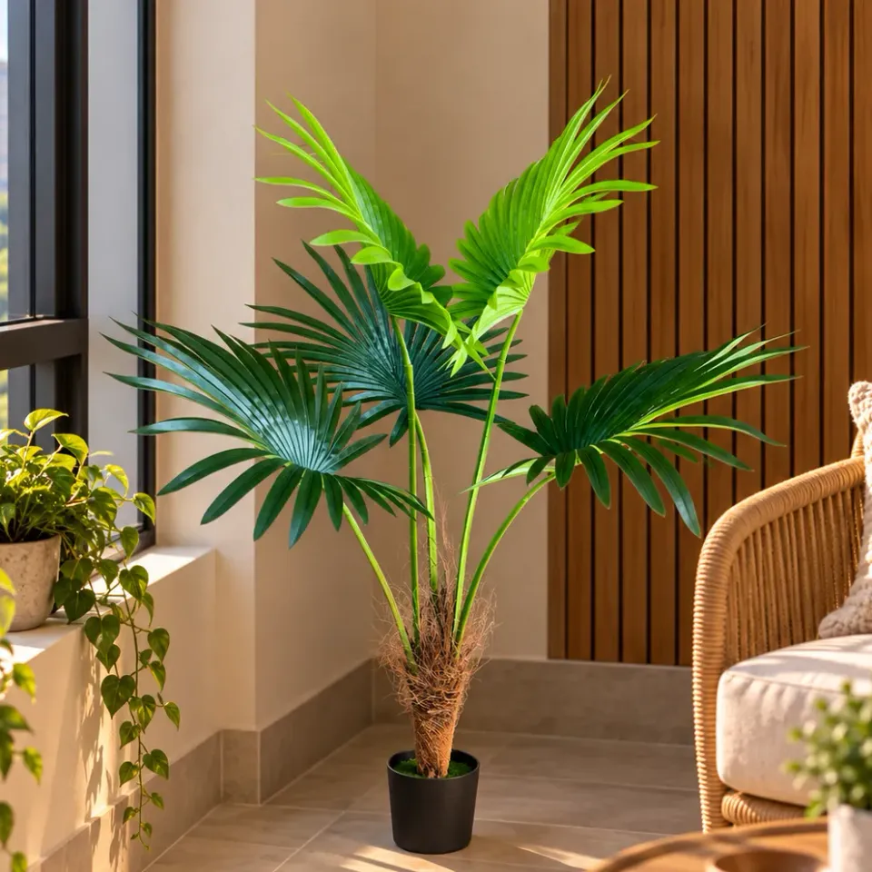 Alessandro Design Livistona planta artificiala verde 120cm 5 frunze